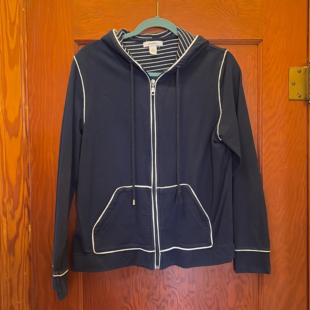 Dressbarn Lightweight zip up hooded jacket